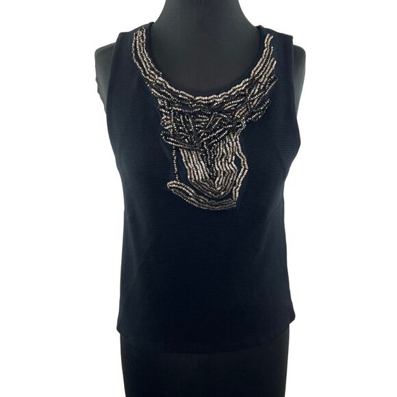 ANTHROPOLOGIE DOLAN Left Coast Collection Bead Neck Rib Tank Top Size M Medium - Picture 1 of 9